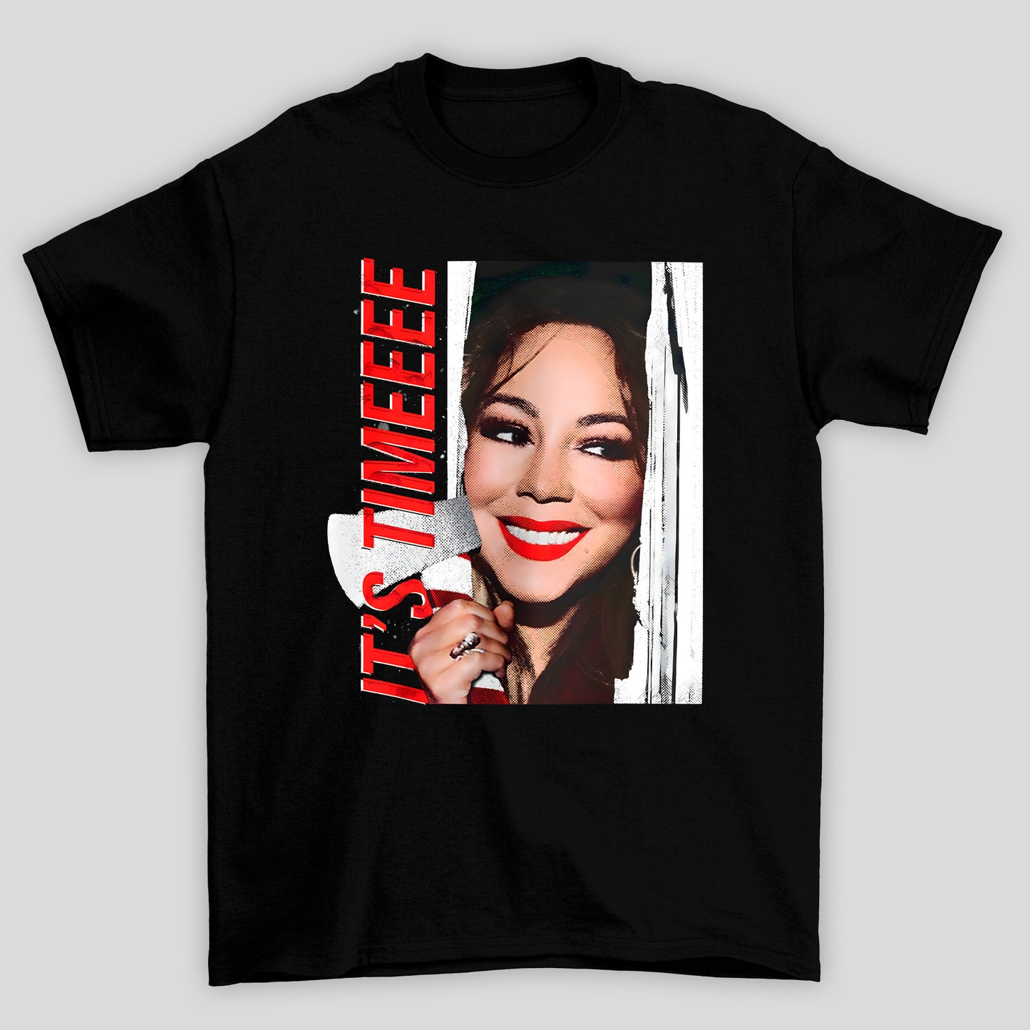 Camiseta Básica Christmas Mariah Carey It's Time Natal Iluminado