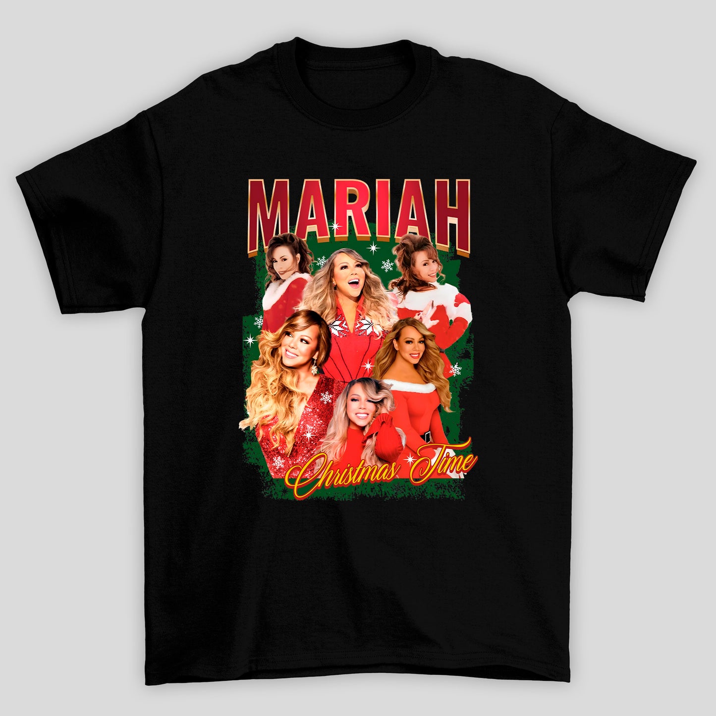 Camiseta Básica Christmads Mariah Carey It's Time !!!!!