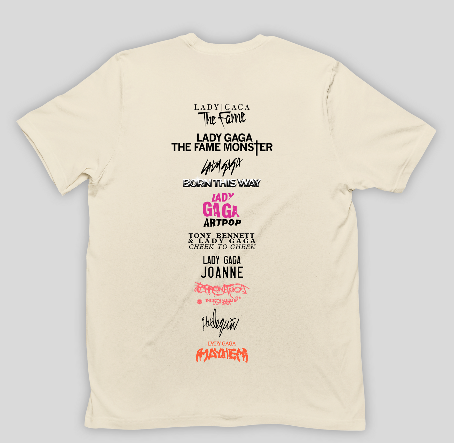 Camiseta Básica Lady Gaga Eras
