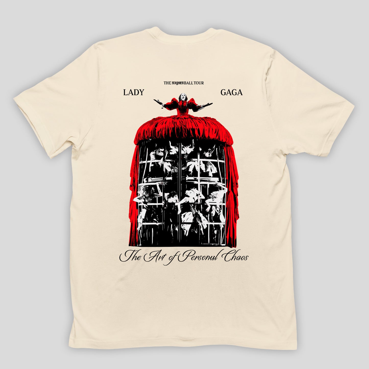 Camiseta Básica Lady Gaga Cruz Logo Mayhem