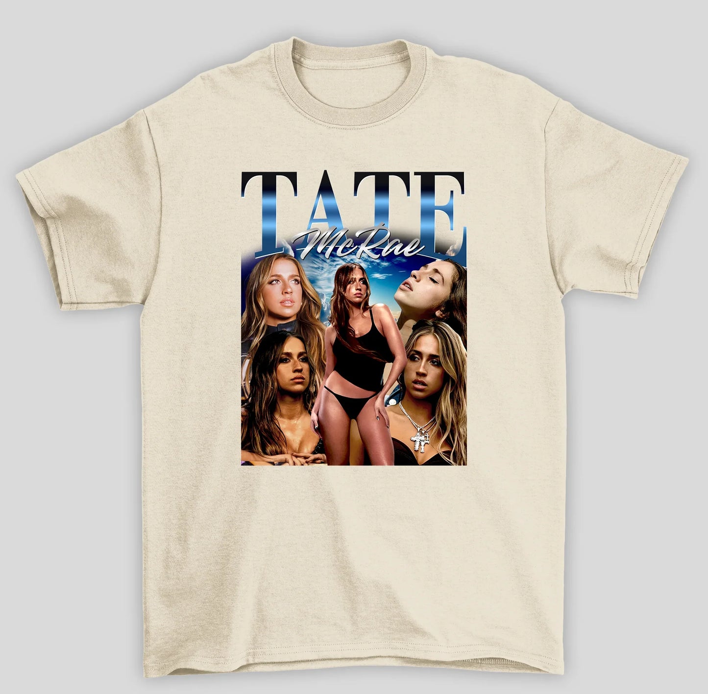 Camiseta Básica Tate McRae Aesthetic- pérola