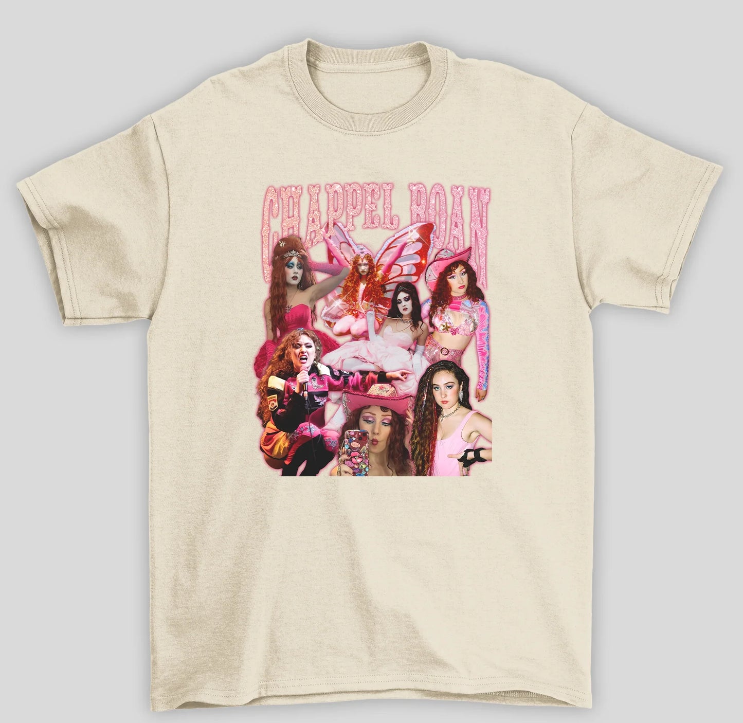 Camiseta Básica Chappel Roan Pink Mood- pérola