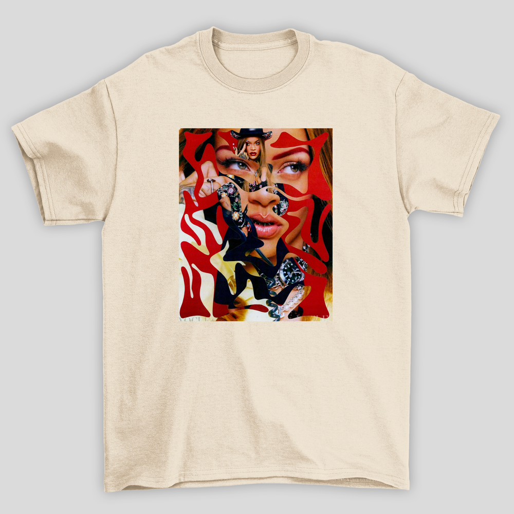 Camiseta Básica Rihanna Vogue Collage