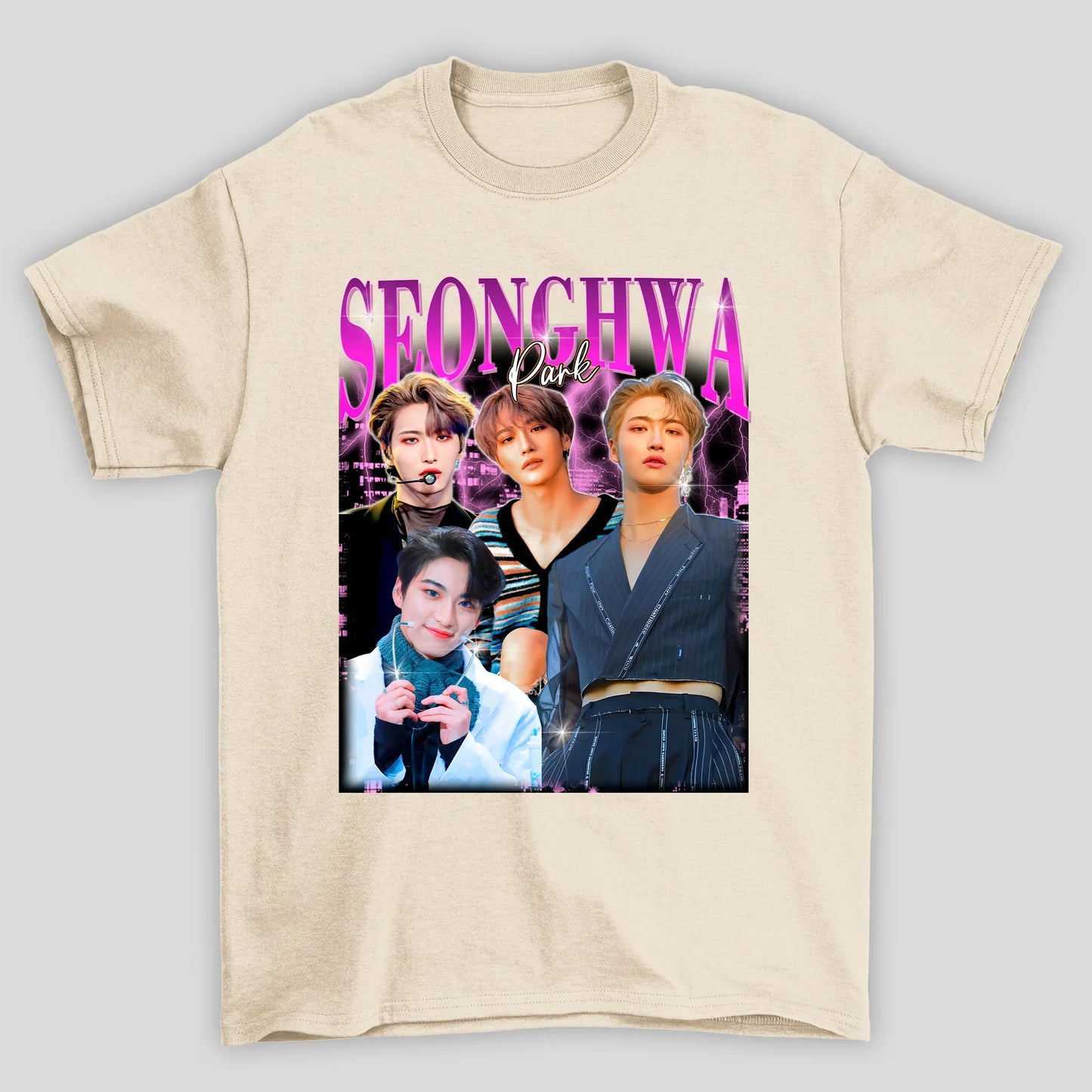 Camiseta Básica Ateez Seonghwa Retro 90'S