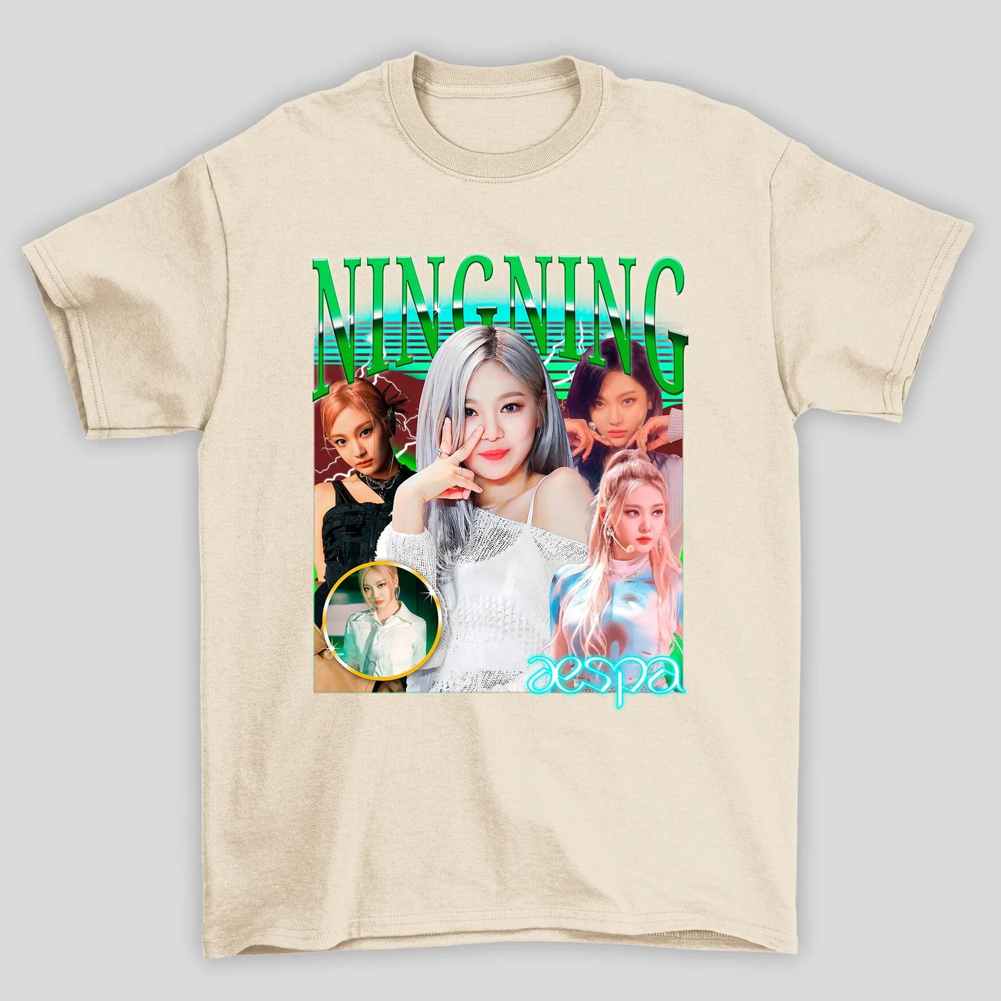 Camiseta Básica Aespa Ningning Retro