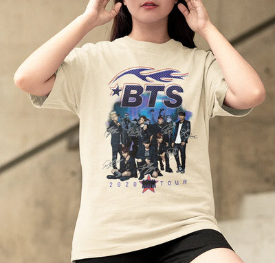 Camiseta Basica BTS Assinaturas K-Pop Bangtan Boys- pérola