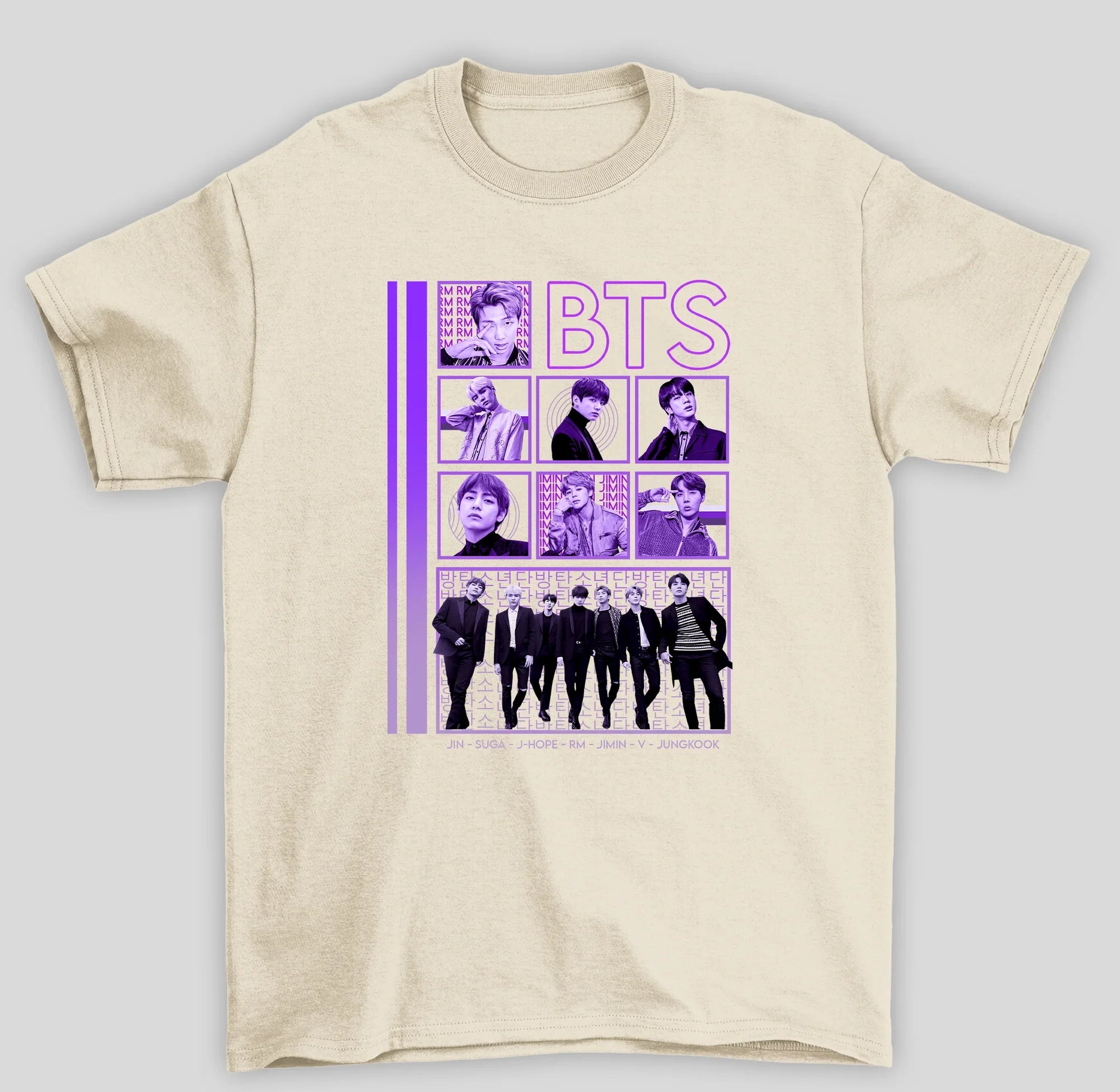 Camiseta Básica BTS Integrantes Roxo- PÉROLA