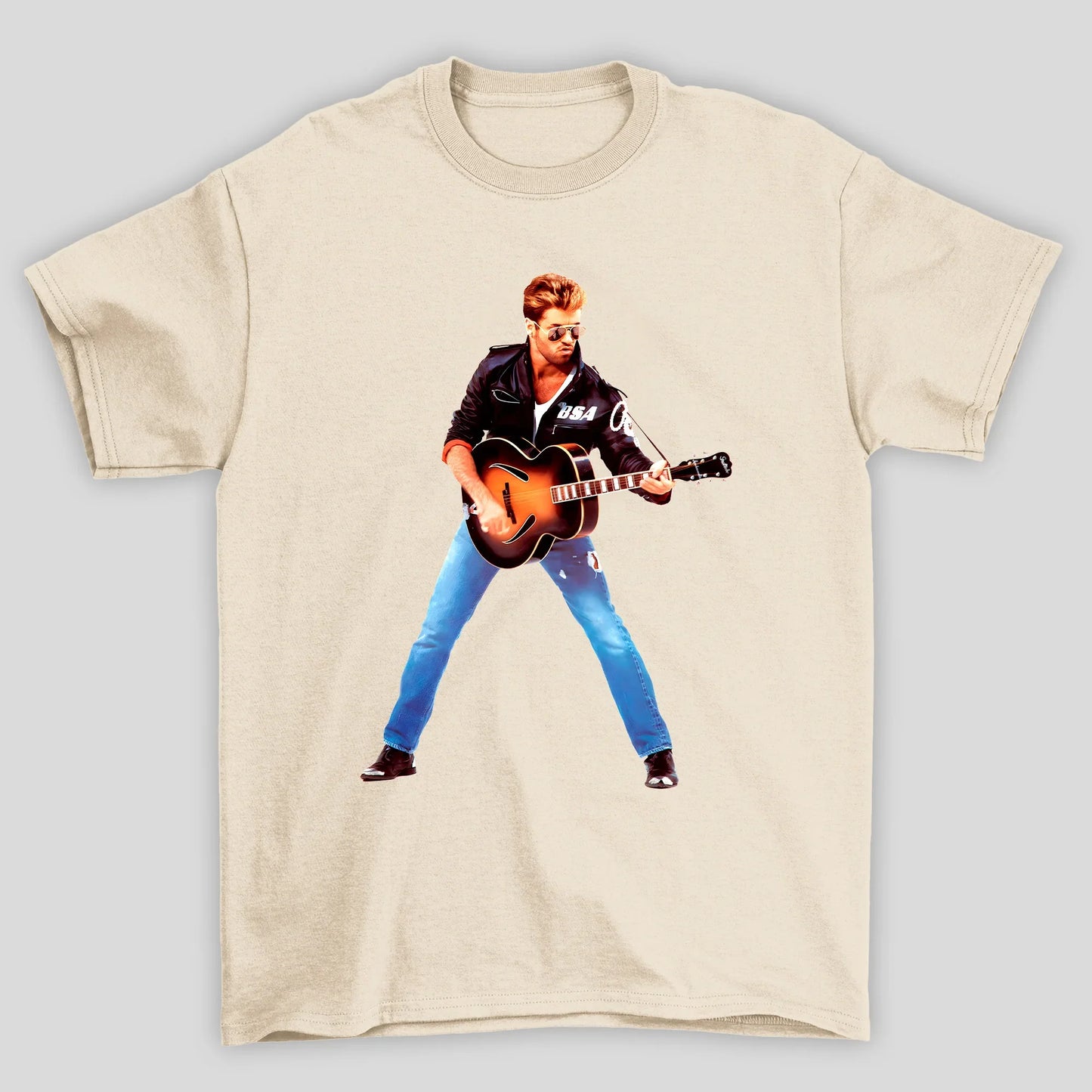 Camiseta Básica George Michael Foto Guitarra
