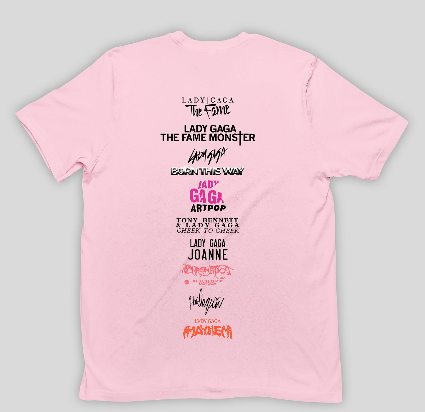 Camiseta Básica Lady Gaga Eras
