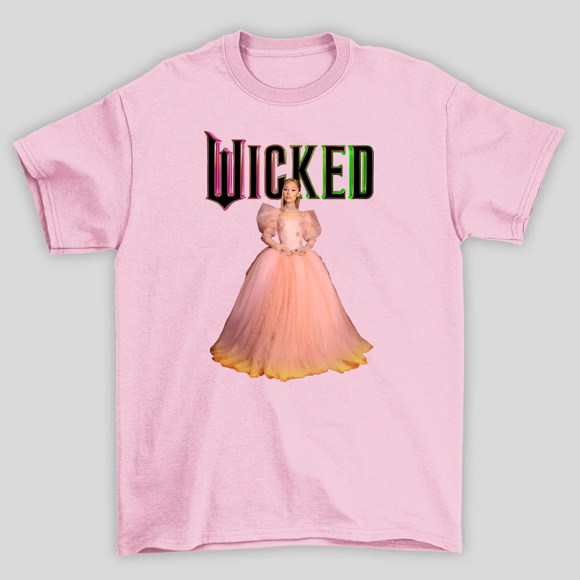 Camiseta Básica Ariana Grande Wicked- rosa bebe