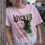 Camiseta Básica Ariana Grande Wicked Changed For Good- rosa bebe