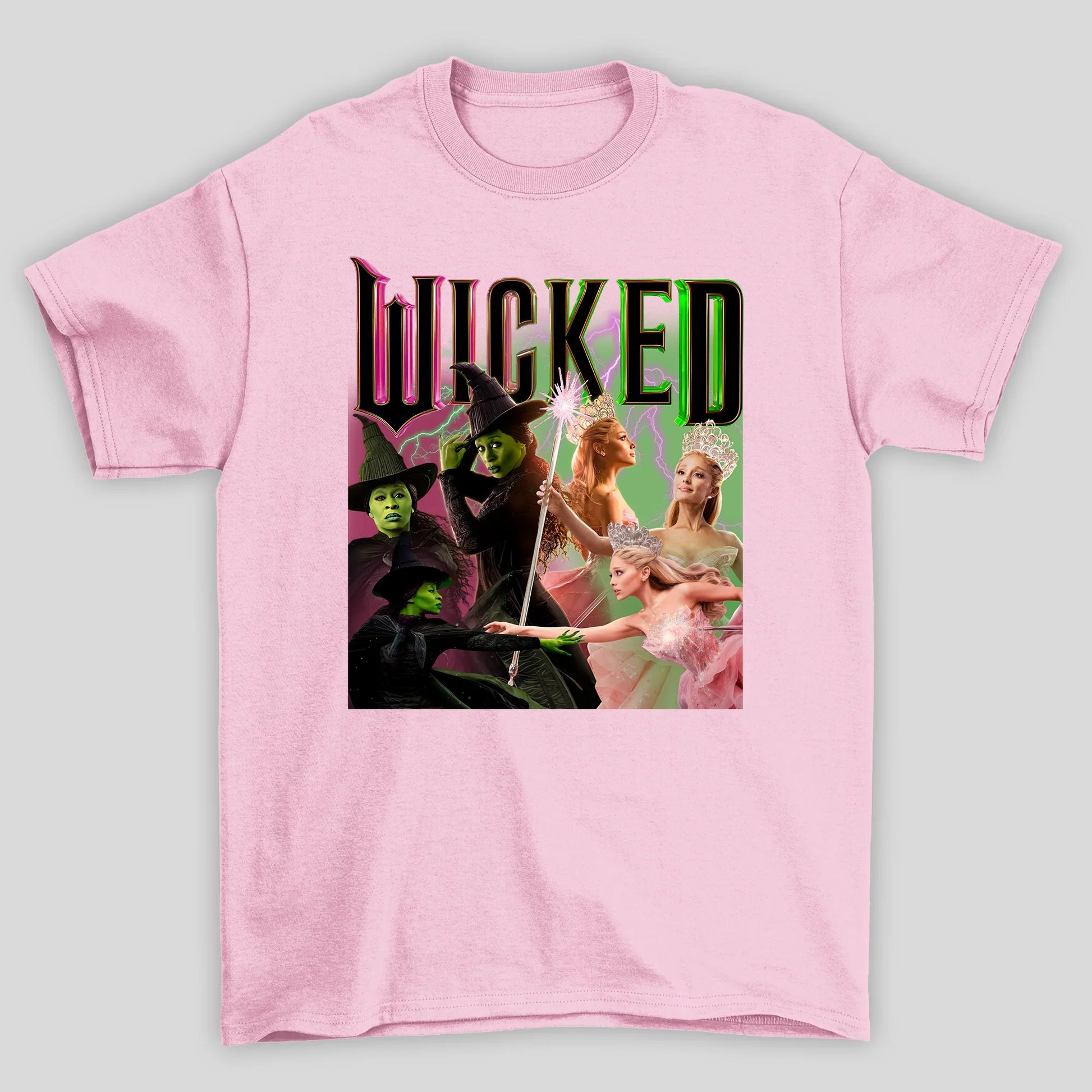 Camiseta Básica Ariana Grande Wicked Movie Collab- rosa bebe