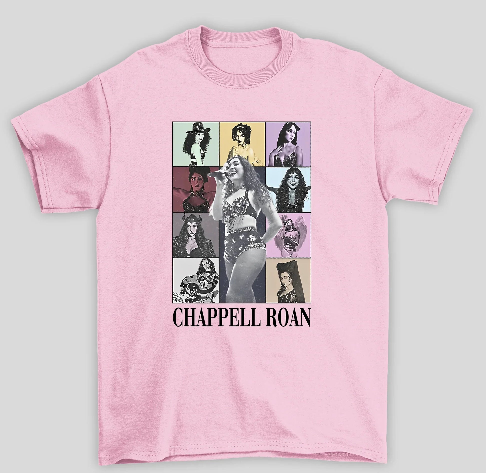 Camiseta Básica Chappel Roan Collage- rosa bebe