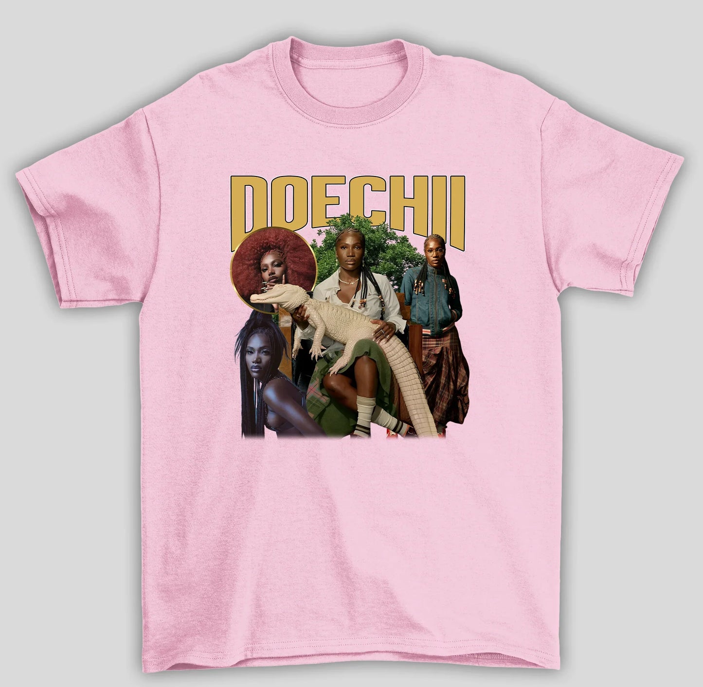 Camiseta Básica Doechii Collage