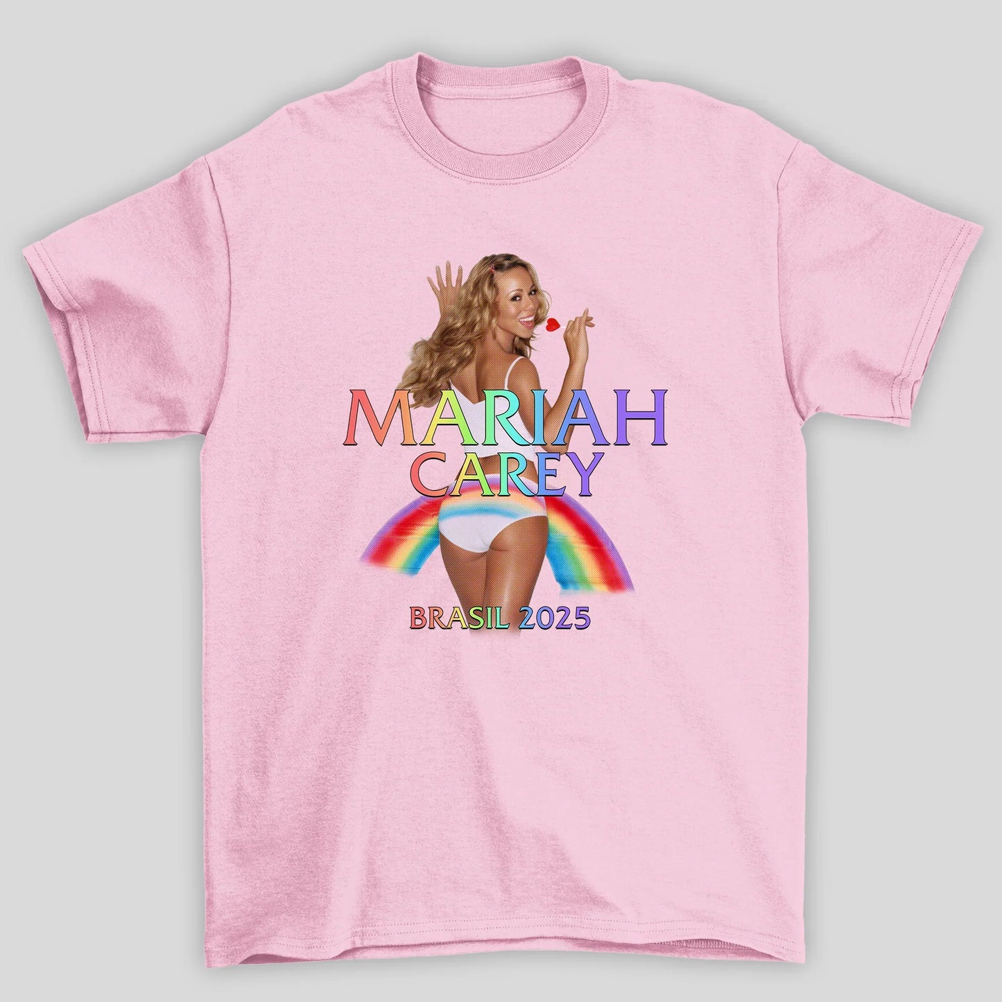 Camiseta Básica Unissex Mariah Carey Rainbow Brasil