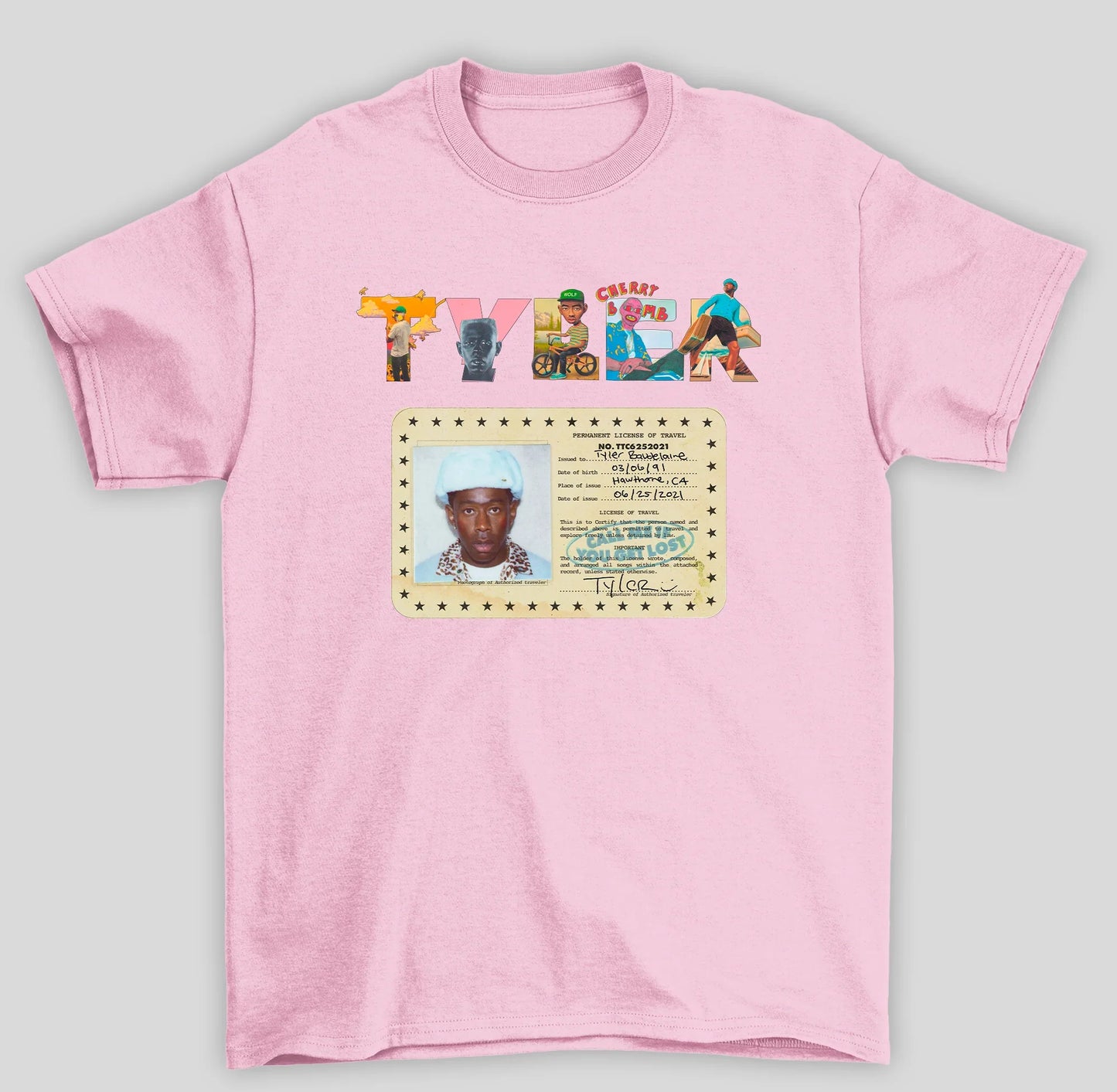 Camiseta Básica Tyler The Creator Permanent License Of Travel