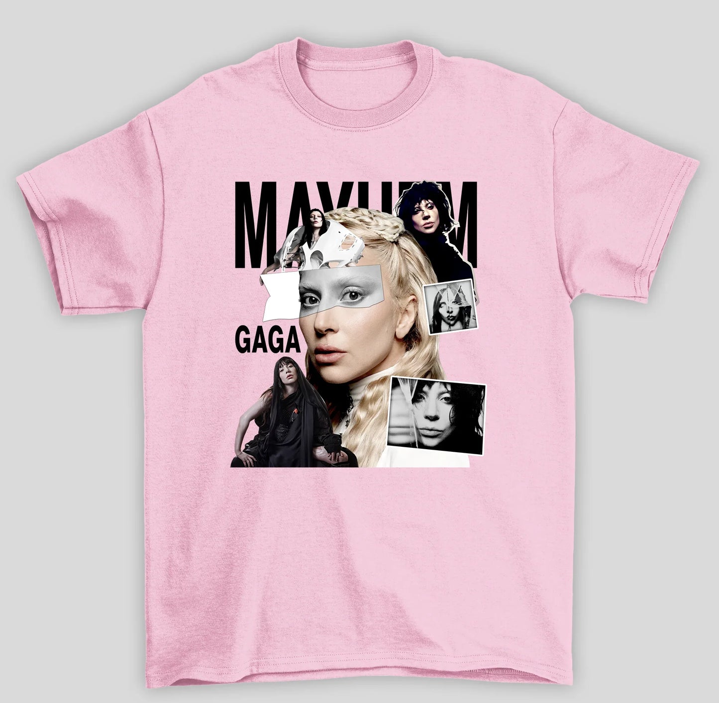 Camiseta Básica Lady Gaga Mayhem Collage