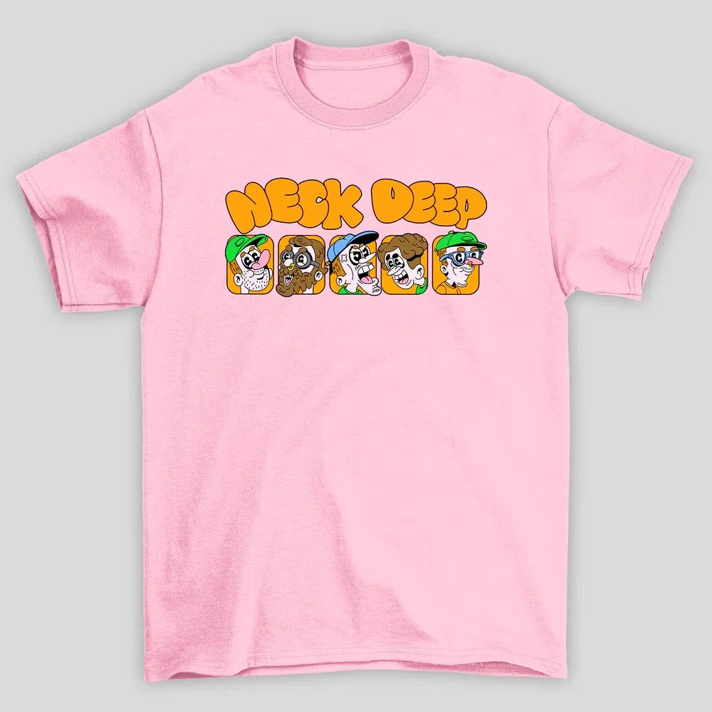 Camiseta Básica Neck Deep Cartoon
