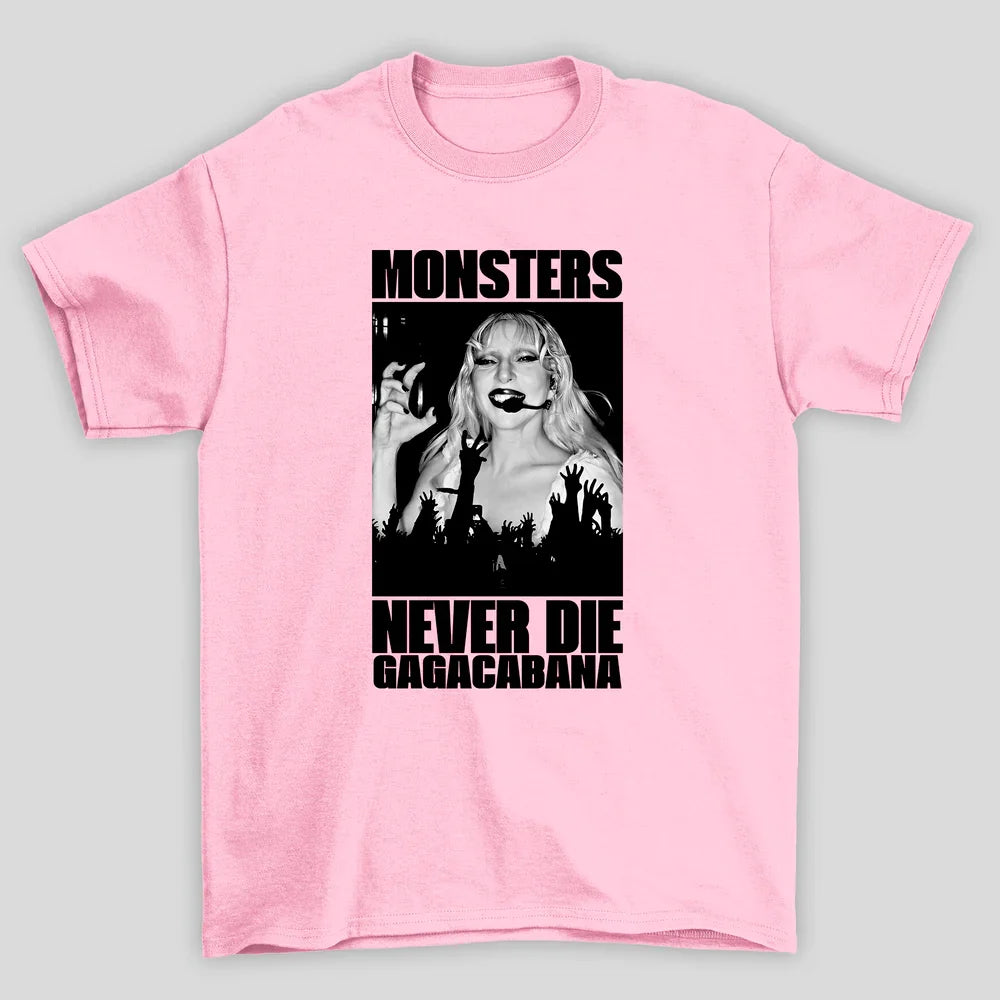 Camiseta Básica Lady Gaga Monsters Never Die