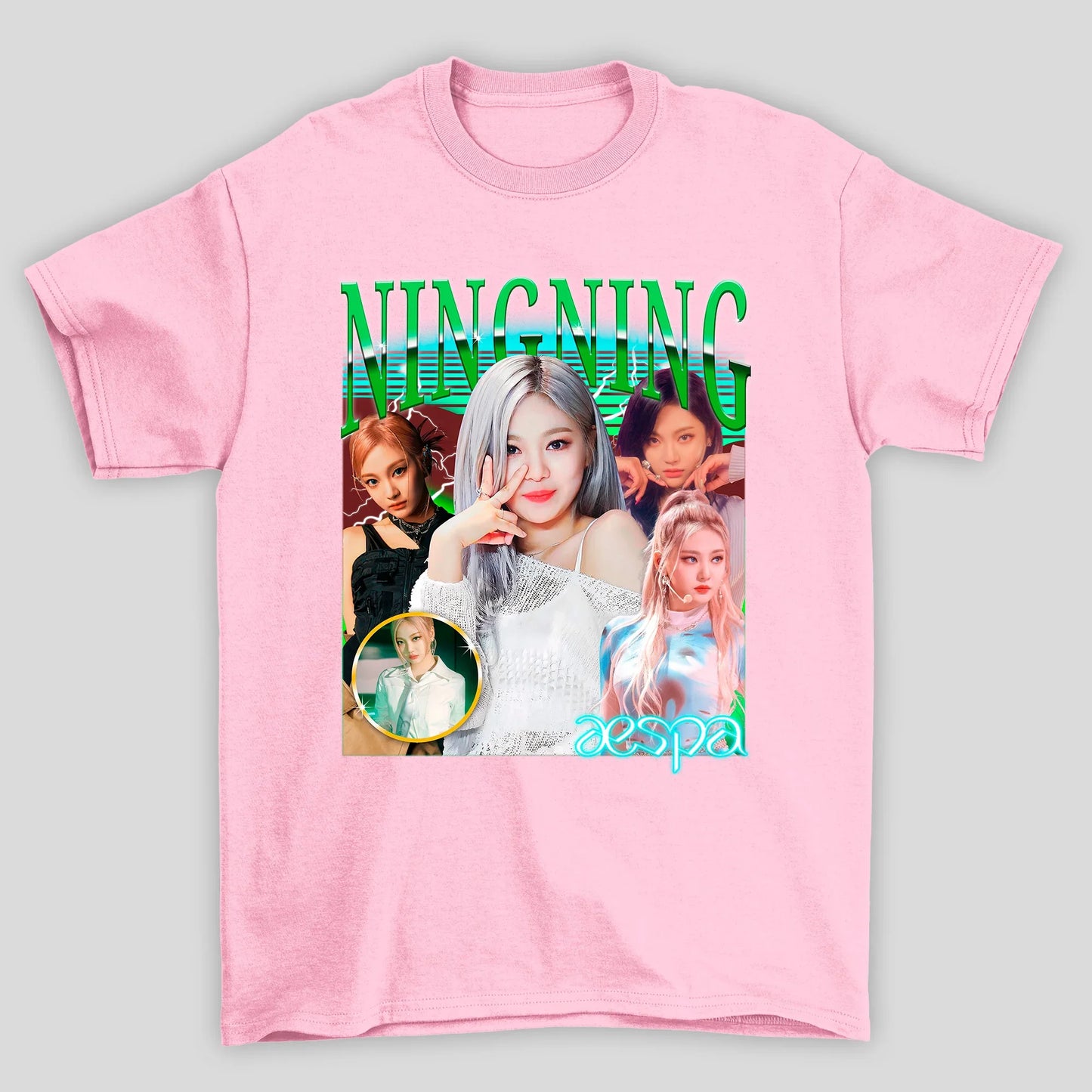 Camiseta Básica Aespa Ningning Retro