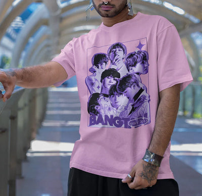 Camiseta Básica BTS Bangtan Since 2013- rosa bebe