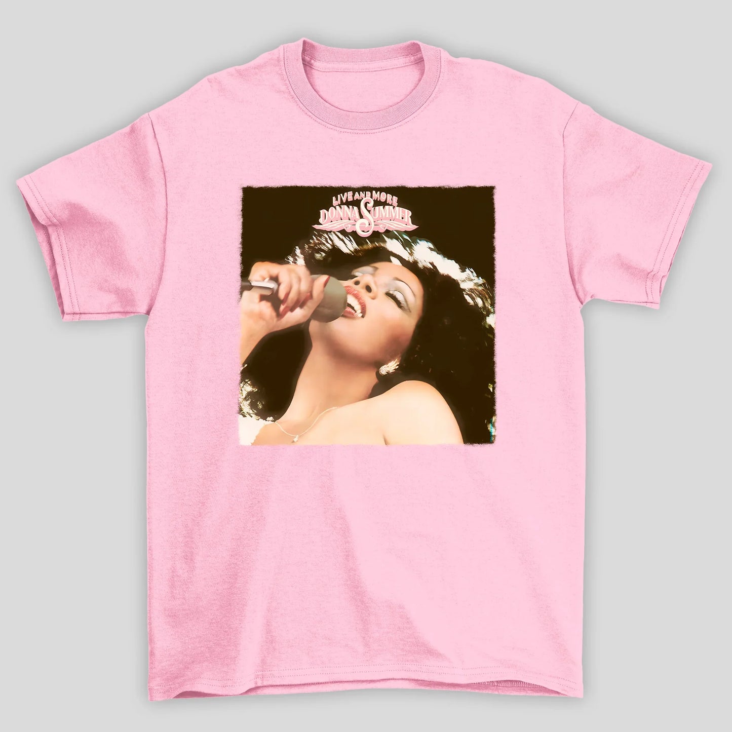 Camiseta Básica Donna Summer Capa Album Live And More