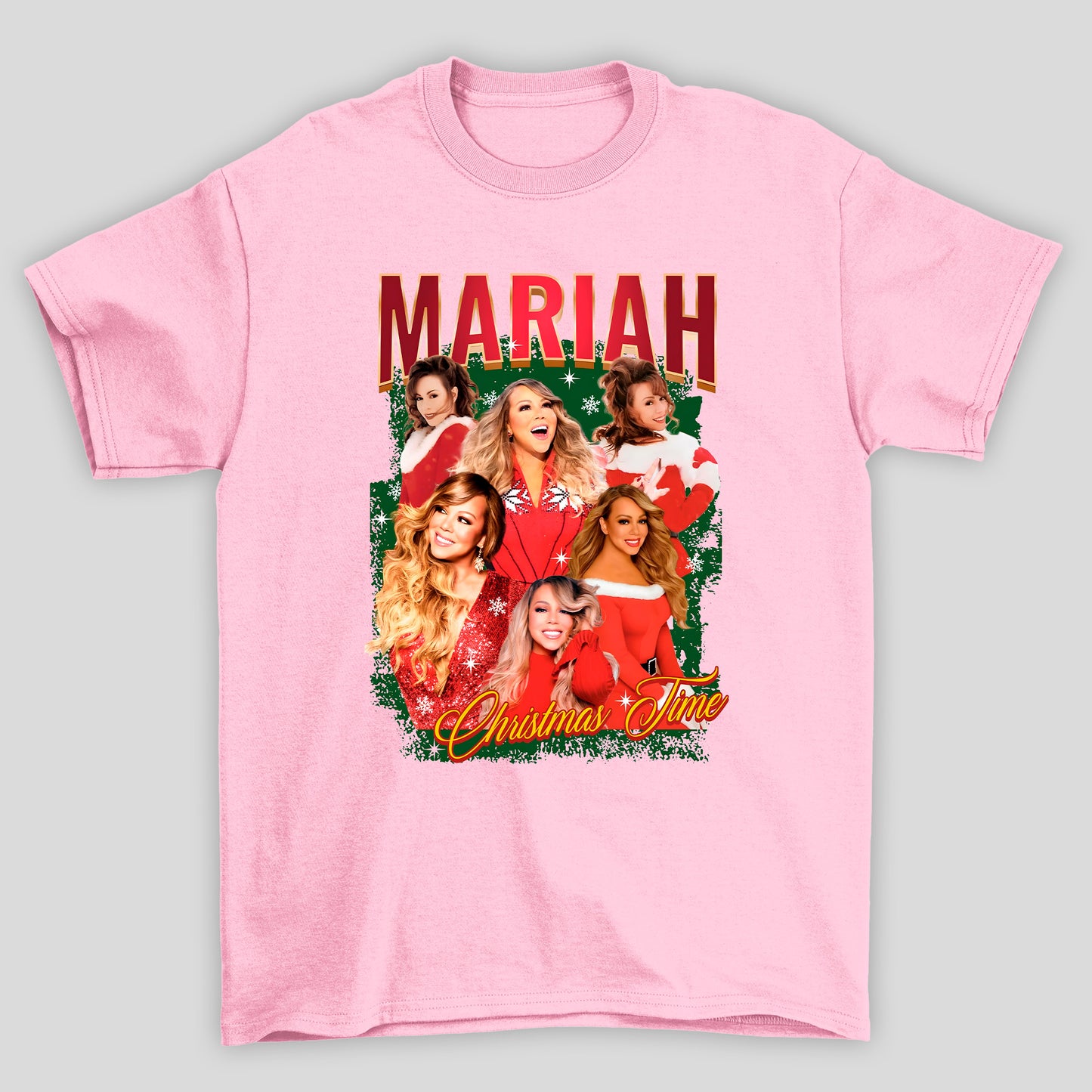 Camiseta Básica Christmads Mariah Carey It's Time !!!!!