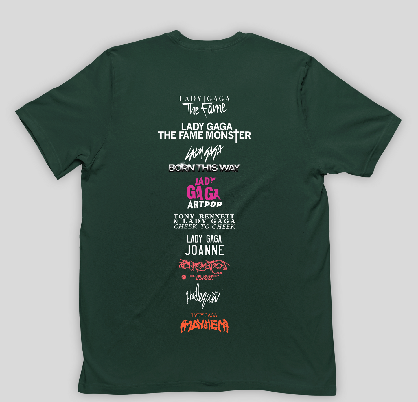 Camiseta Básica Lady Gaga Eras