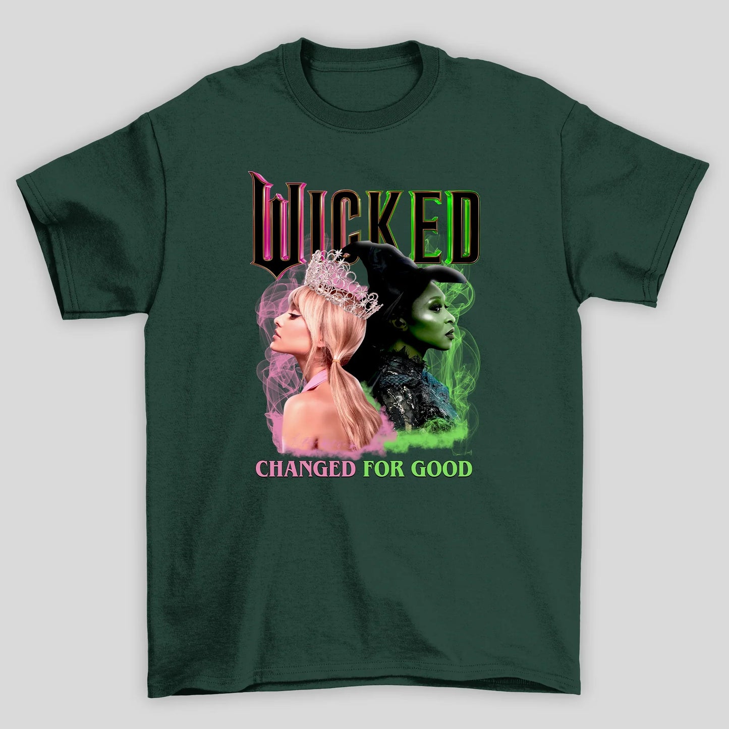 Camiseta Básica Ariana Grande Wicked Changed For Good- verde