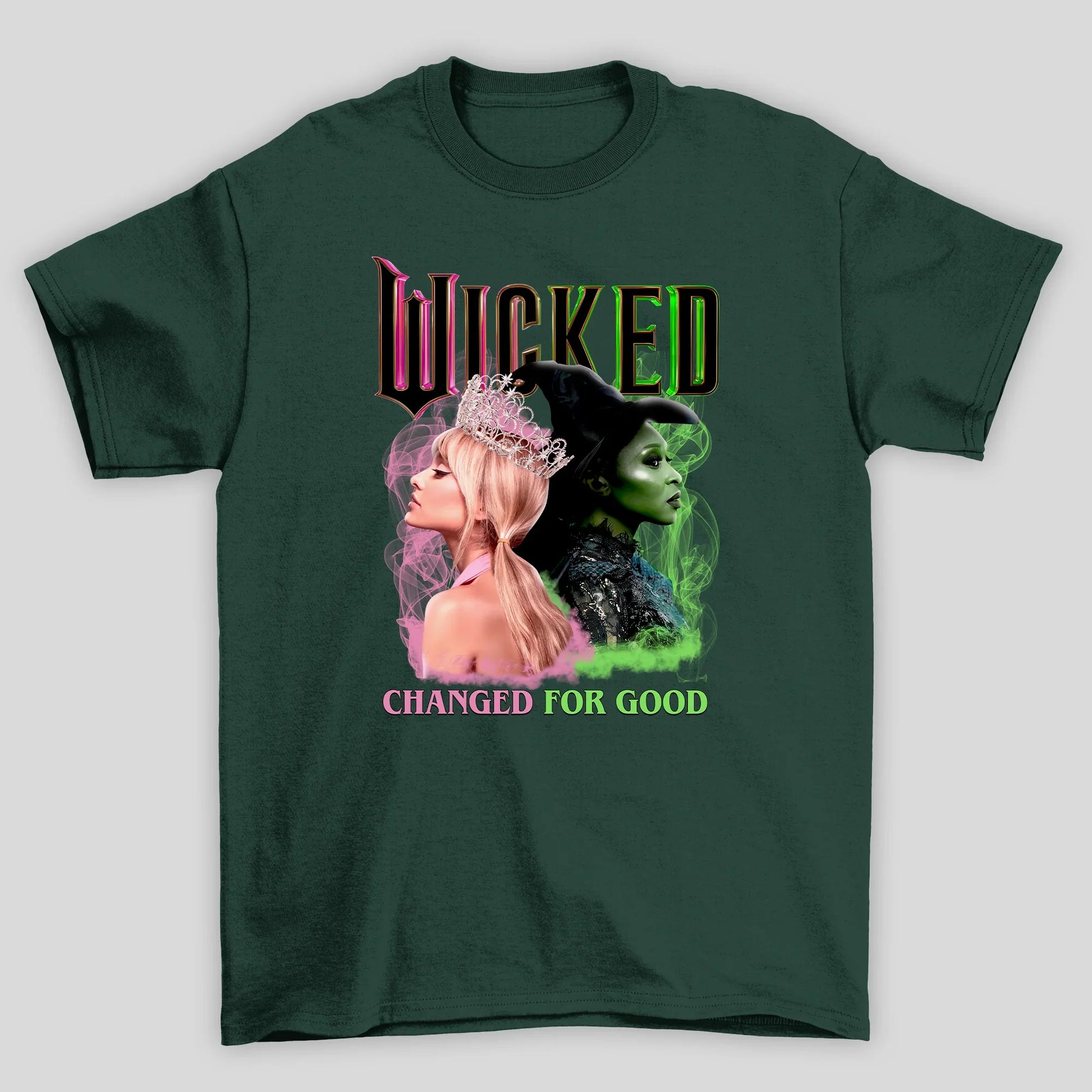 Camiseta Básica Ariana Grande Wicked Changed For Good- verde