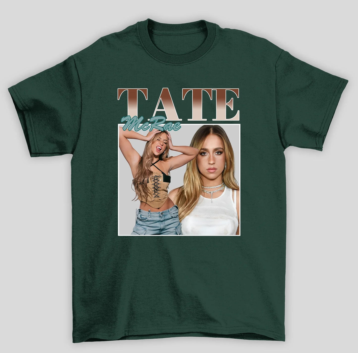 Camiseta Básica Tate McRae Retro- verde