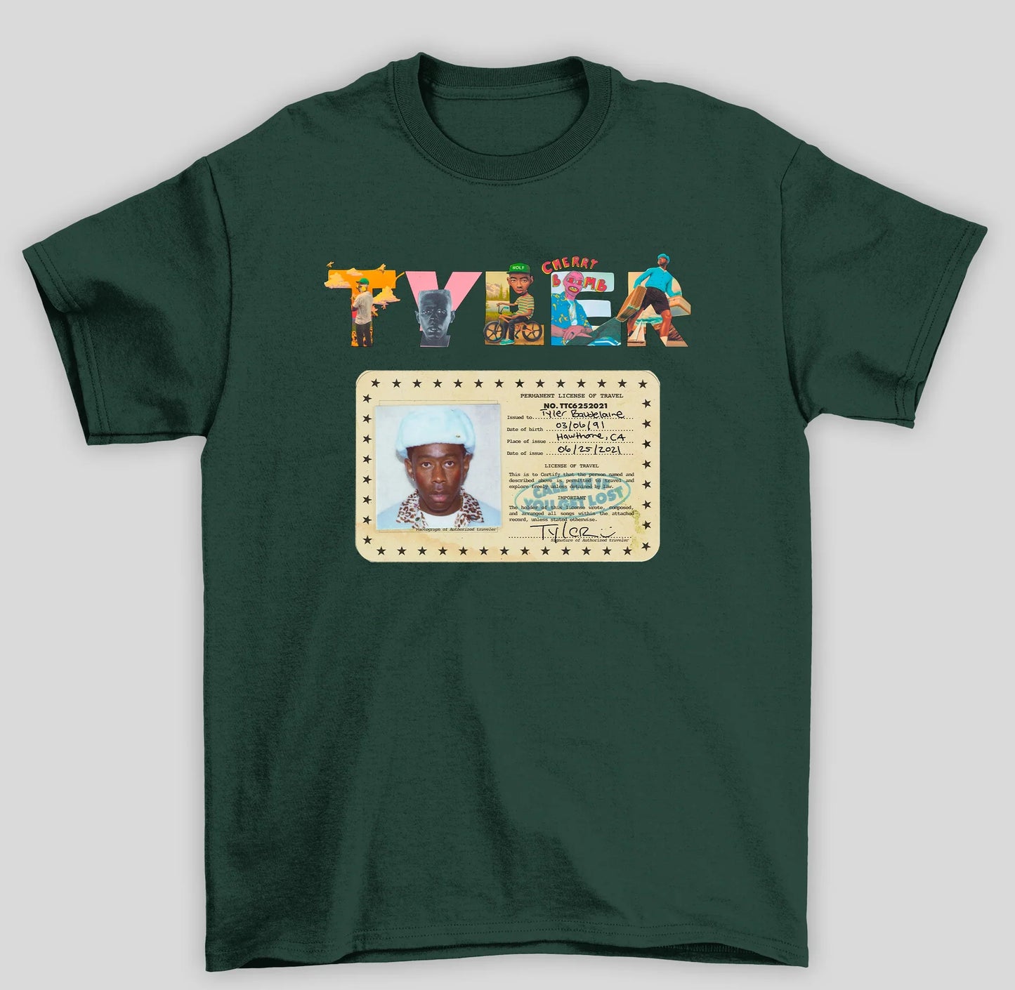 Camiseta Básica Tyler The Creator Permanent License Of Travel