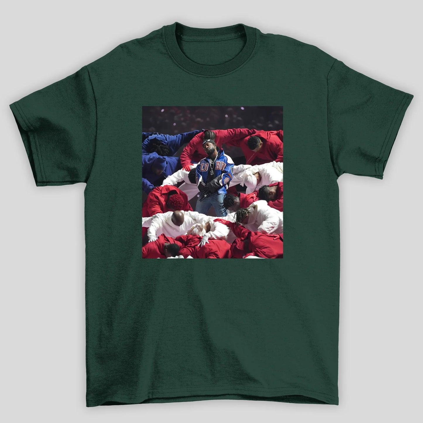 Camiseta Básica Kendrick Lamar Superbowl Flag