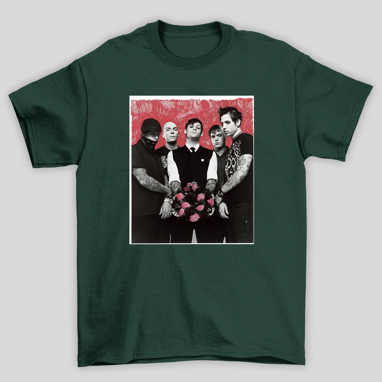 Camiseta Básica Good Charlotte Red Flower