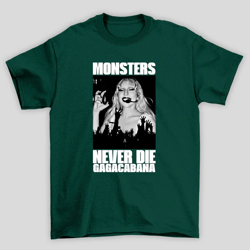 Camiseta Básica Lady Gaga Monsters Never Die