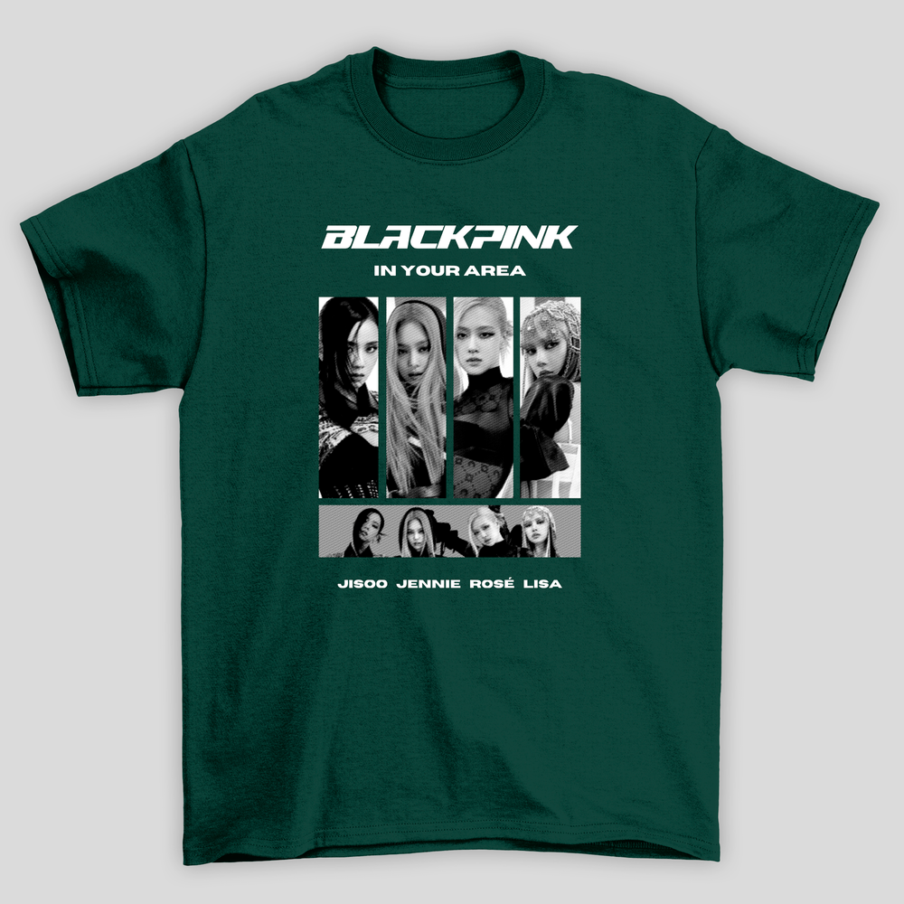 Camiseta Básica Blackpink In Your Area P&B