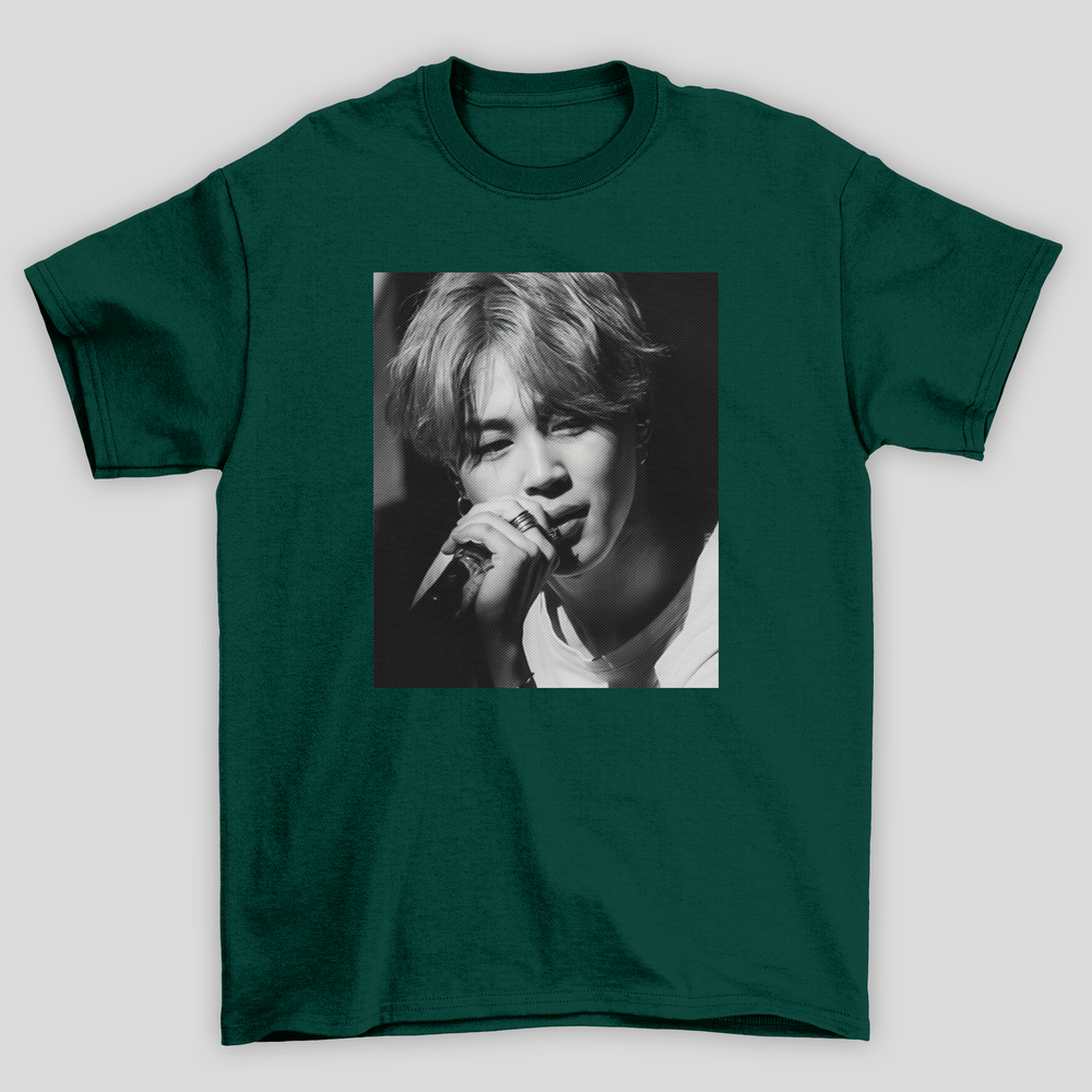 Camiseta Básica Jimin BTS Photo B&W