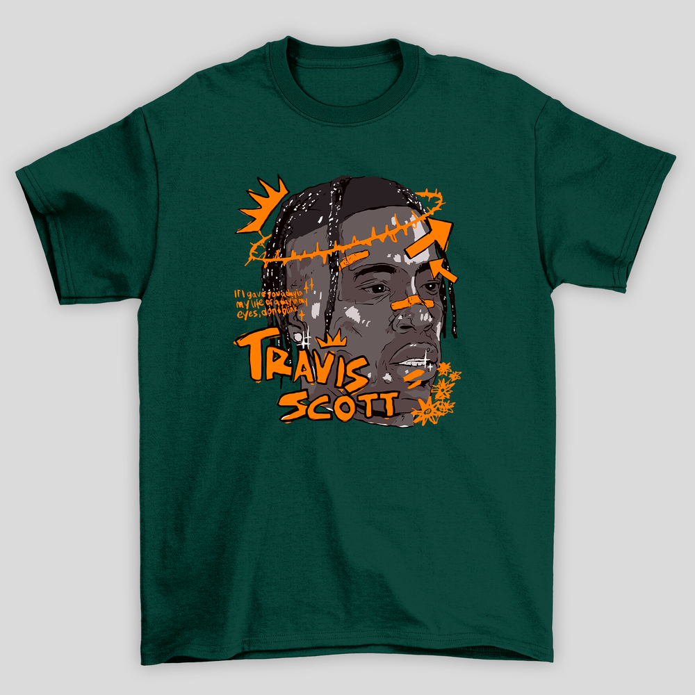 Camiseta Básica Travis Scott Orange