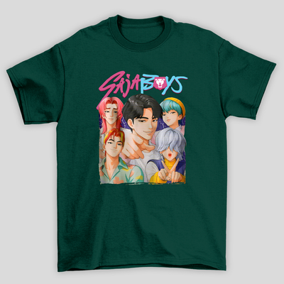 Camiseta Básica Kpop Demon Hunters Saja Boys Collage