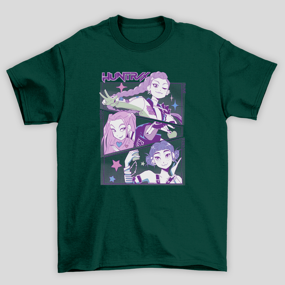 Camiseta Básica Kpop Demon Hunters Huntrix Colors