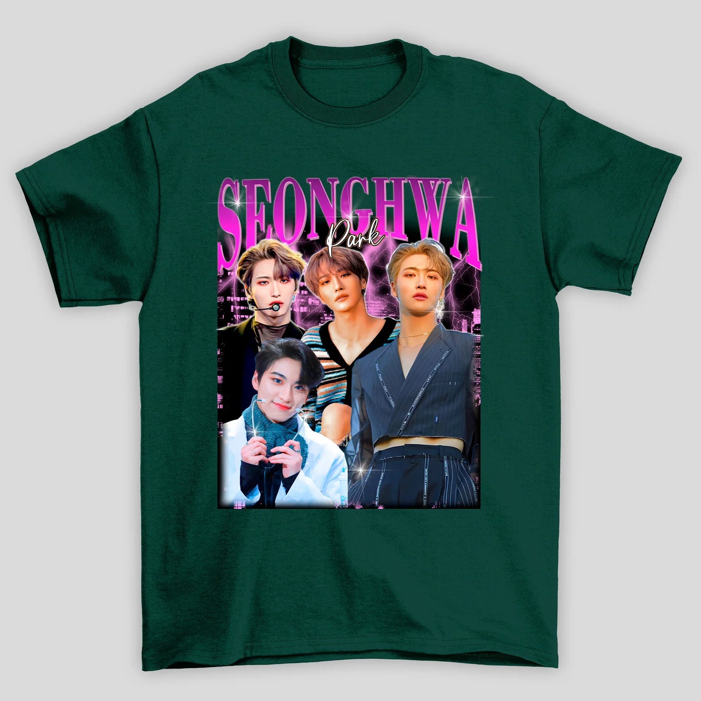 Camiseta Básica Ateez Seonghwa Retro 90'S