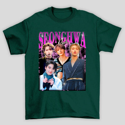 Camiseta Básica Ateez Seonghwa Retro 90'S