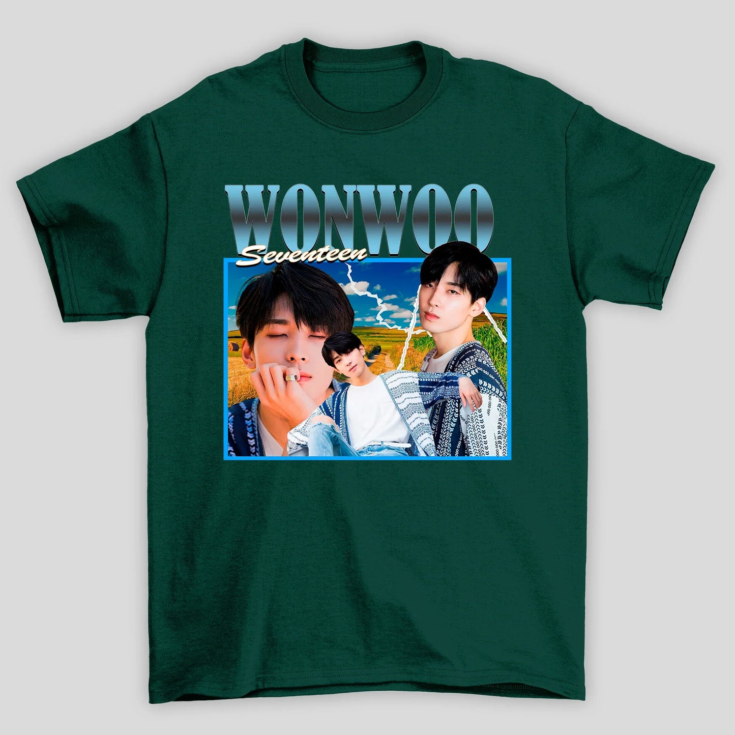 Camiseta Básica Seventeen Wonwoo Graphic