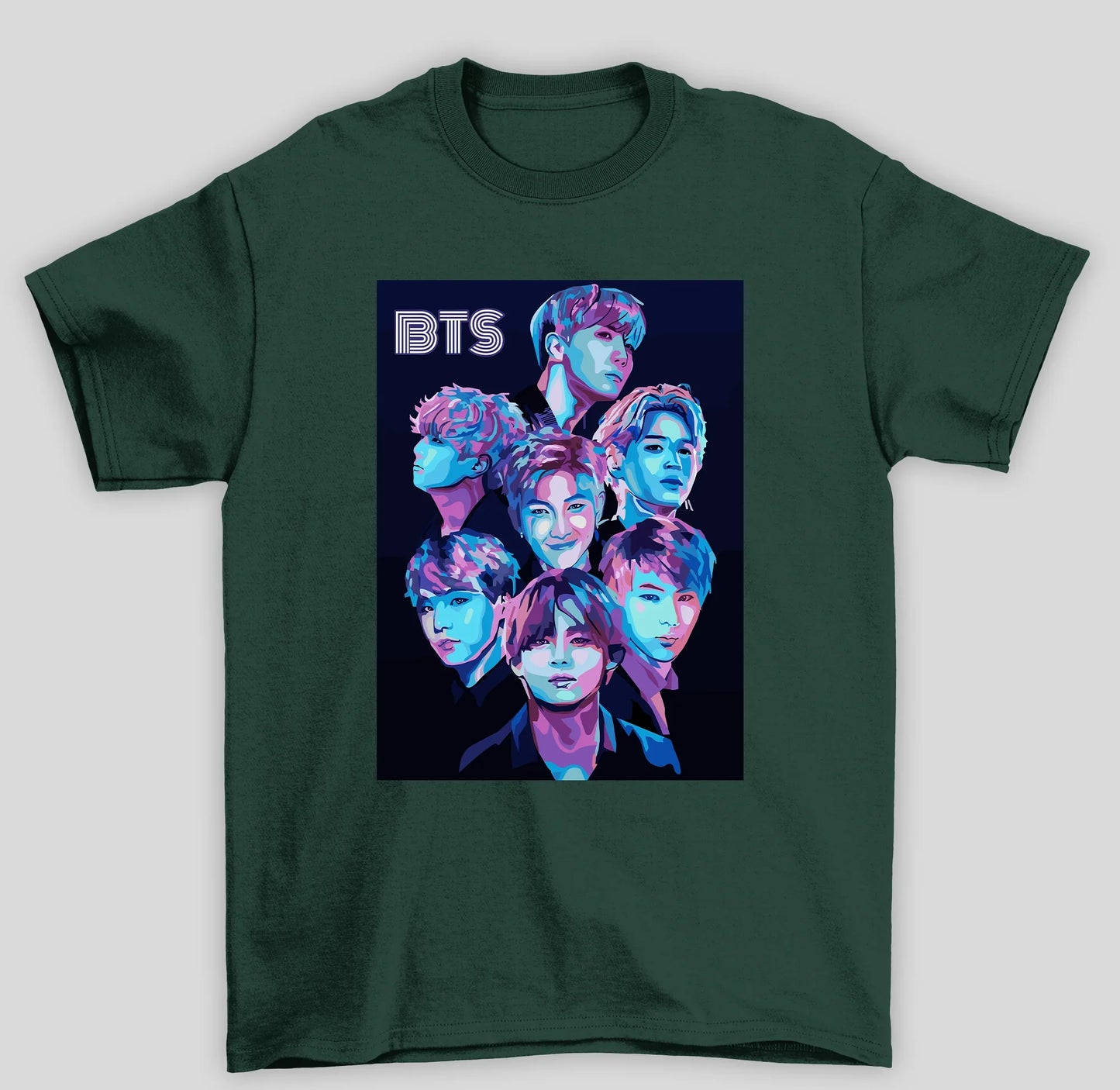 Camiseta Básica BTS Fotos- verde