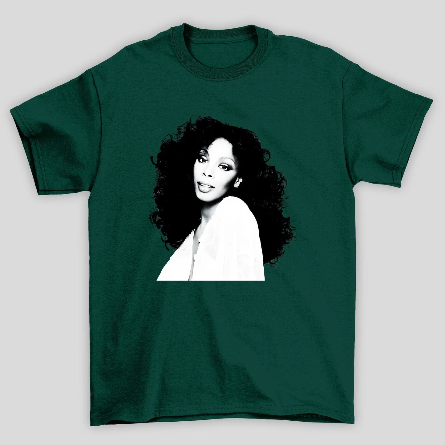 Camiseta Básica Donna Summer Foto Preto e Branco