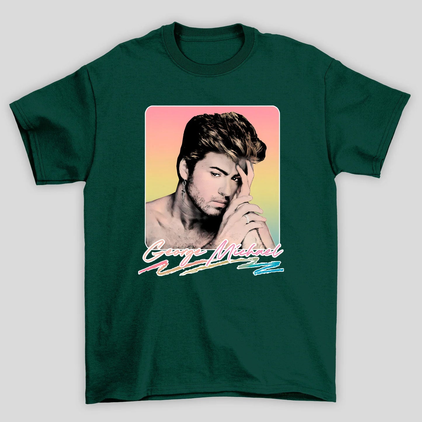 Camiseta Básica George Michael Foto Arco Iris