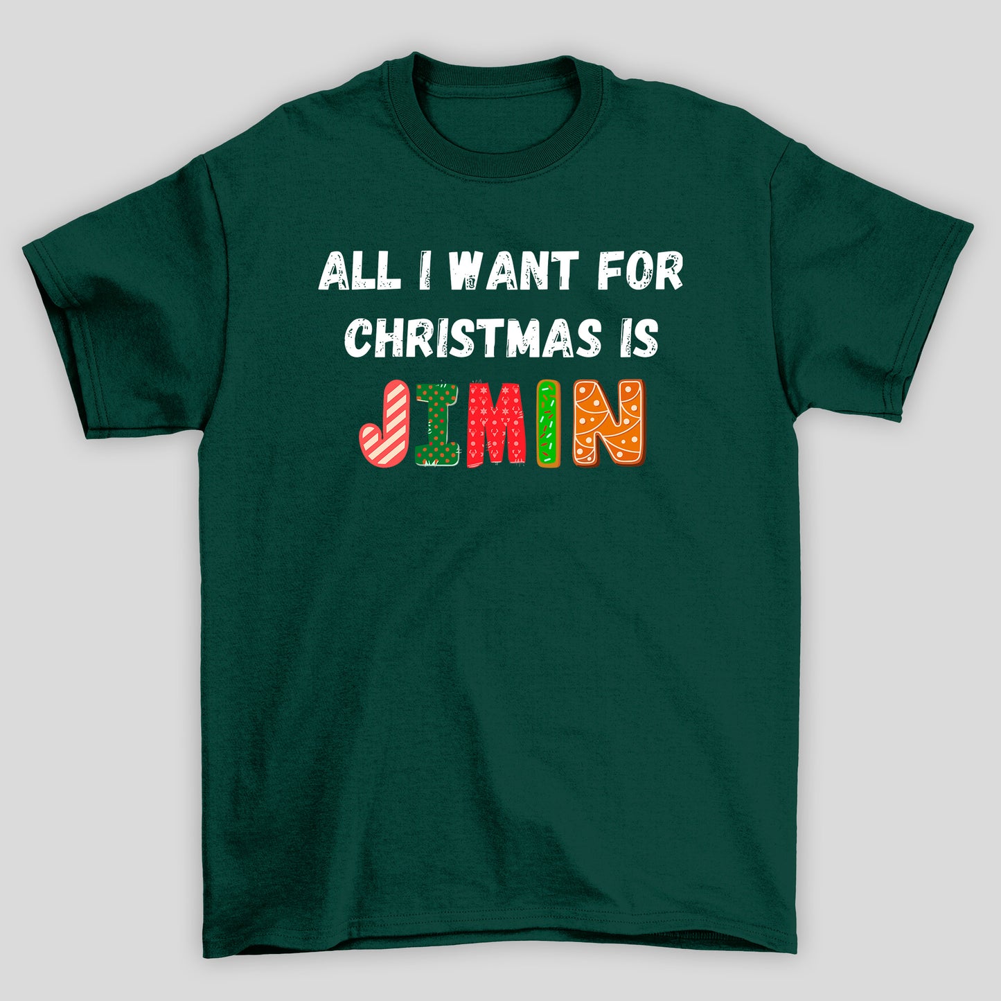 Camiseta Básica Christmas BTS All I Want For Christmas Is Jimin