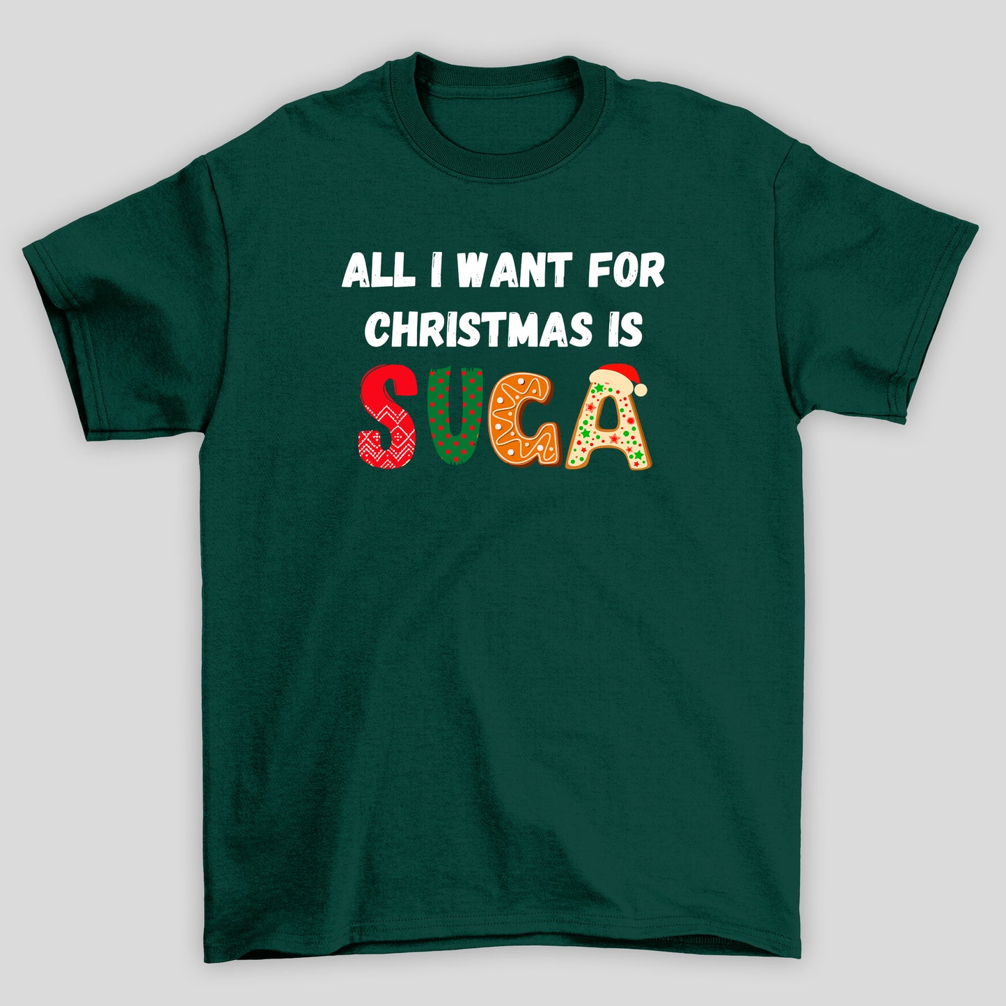 Camiseta Básica Christmas BTS All I Want For Christmas Is Suga