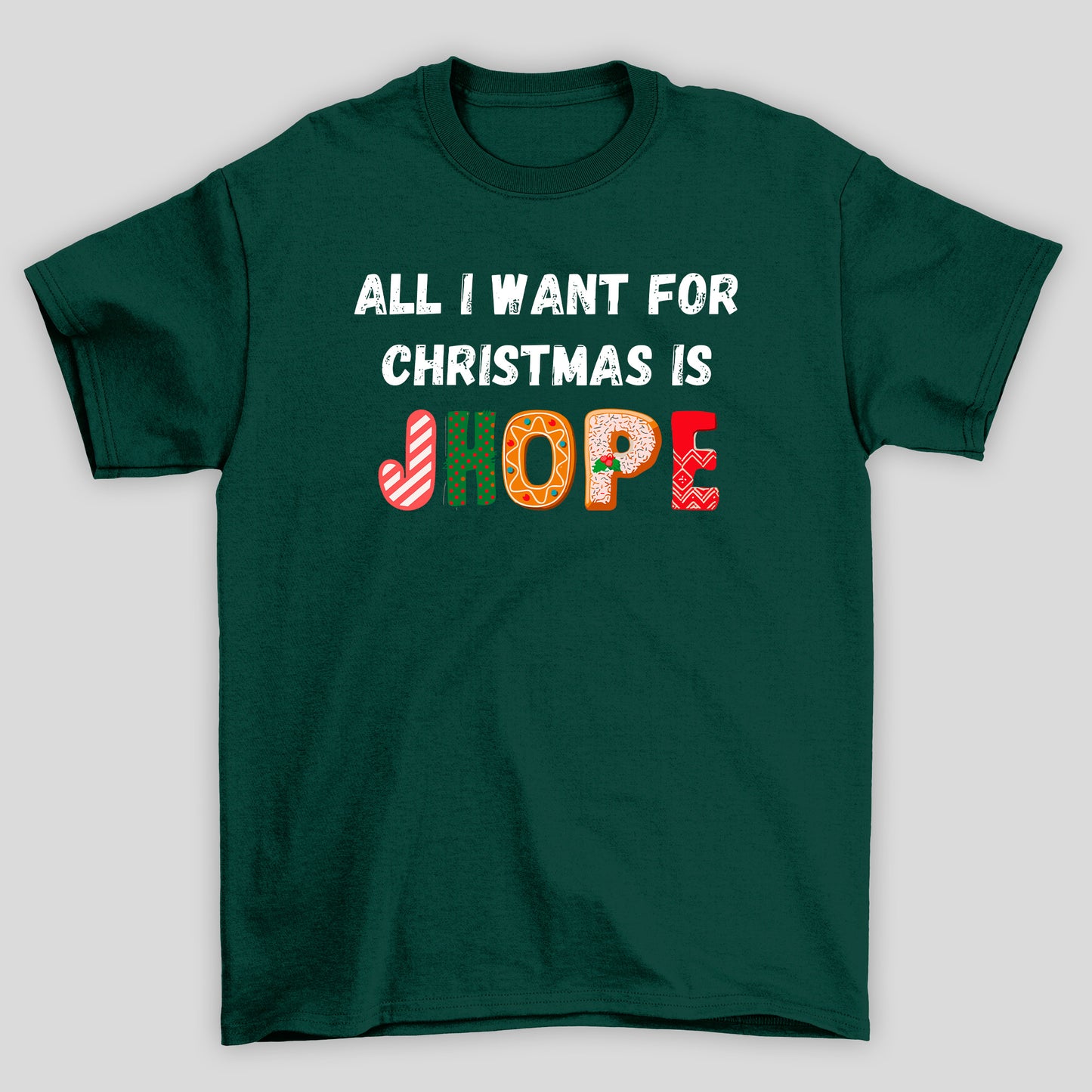 Camiseta Básica Christmas BTS All I Want For Christmas Is JHope