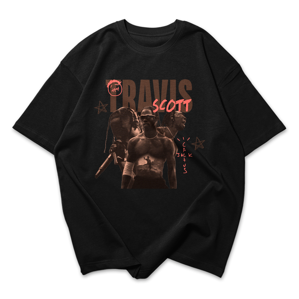 Camiseta Oversized Travis Scott Collage